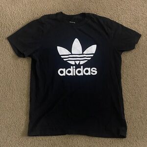 Adidas Kid Tee in Black with White Logo